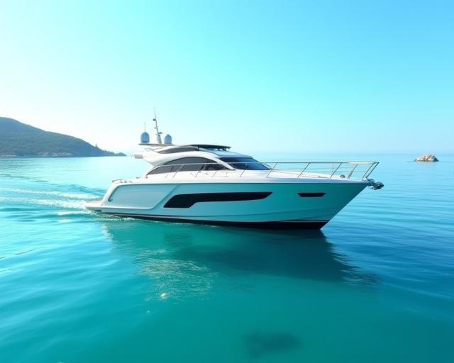 Elegant speedbåt tilgjengelig for charter.